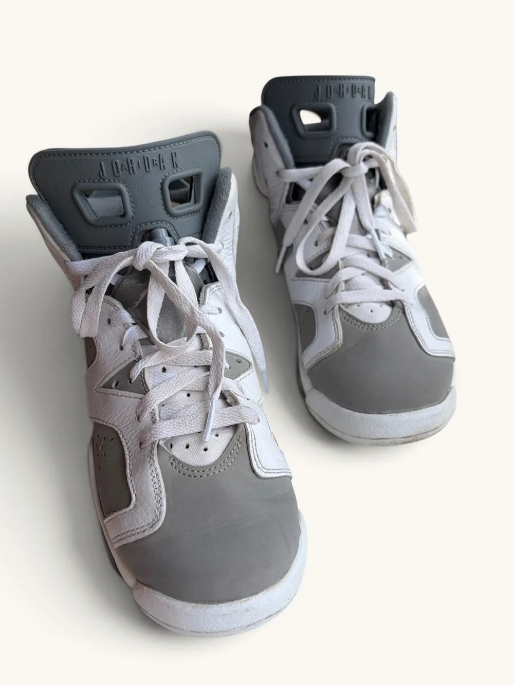 Jordan Kids High-Top Sneakers in White and Gray